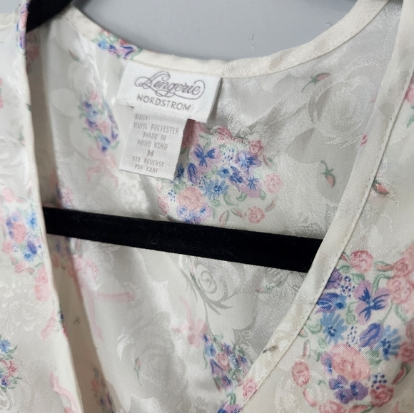 Vintage Nordstrom 2 Piece Floral Bridal Shorts Lingerie Pajama Set Medium - Picture 4 of 8